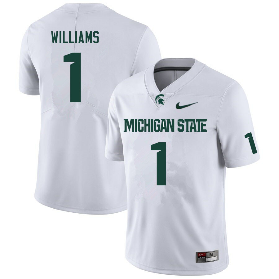 Men #1 Ronald Williams Michigan State Spartans College Football Jerseys Sale-White